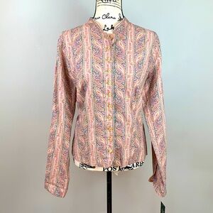 Paisley Print vintage Style Boho Chic Button Front Jacket LRL NWT